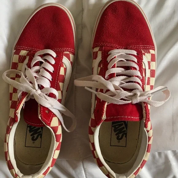 Red  cream checker vans - Picture 5 of 5